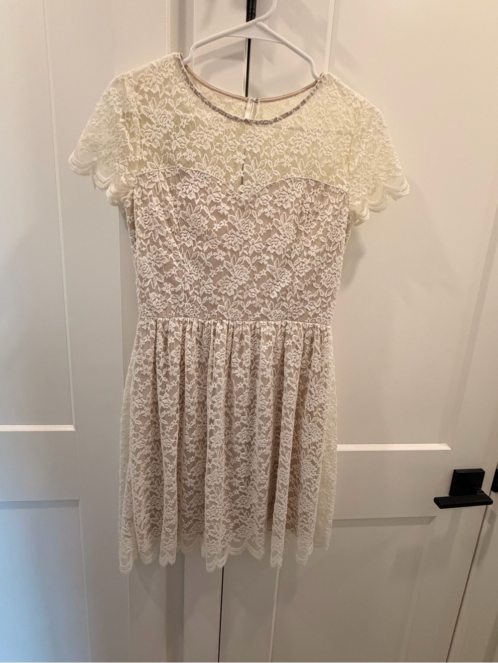 Express Cream Lace Overlay Girls' Dress